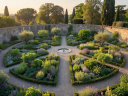 Circular historic garden layout at the Orto Botanico of Padua